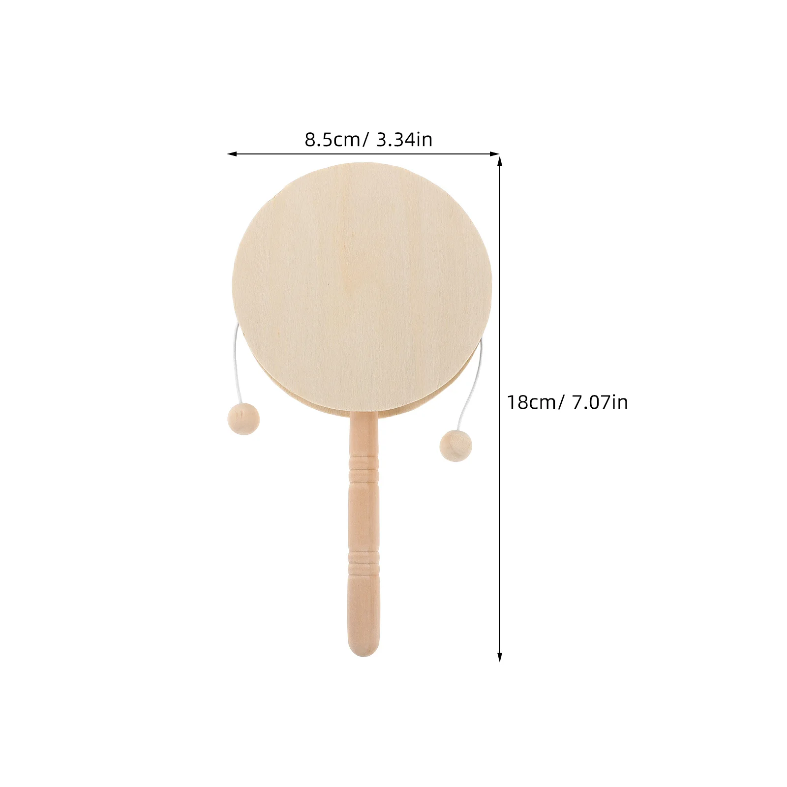 6 Stück unlackierte Holzrasseltrommeln DIY Handwerk für Kinder Malerei kreative handgemachte Musikinstrumente Eltern-Kind-Aktivitäten