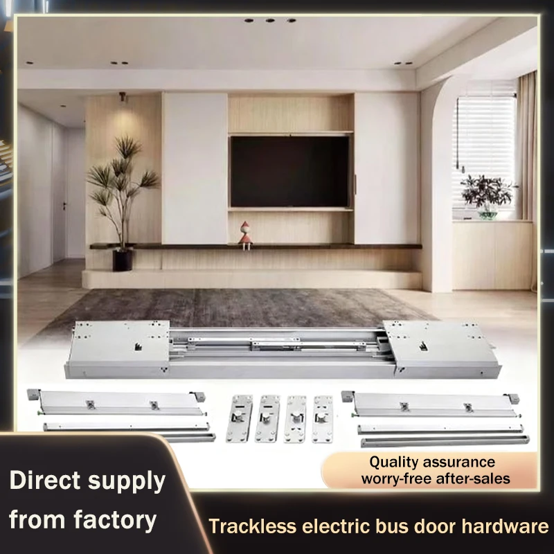 Summit Motorized Invisible Bus Door Sliding Track With Soft Close Damping For TV Cabinet No Bottom Rail Hardware Accessories