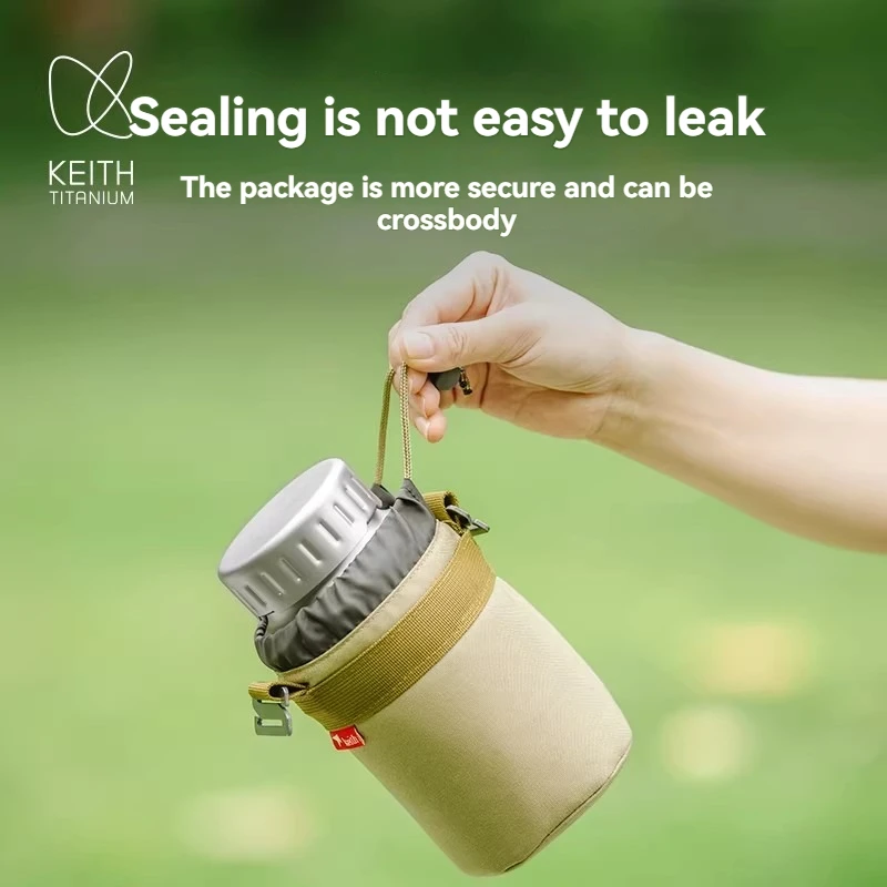 Keith Titanium Sports Water Bottle - 0.9L/1.2L Large Capacity Outdoor Camping Drinkware with Wide Mouth Non-Threaded Kettle