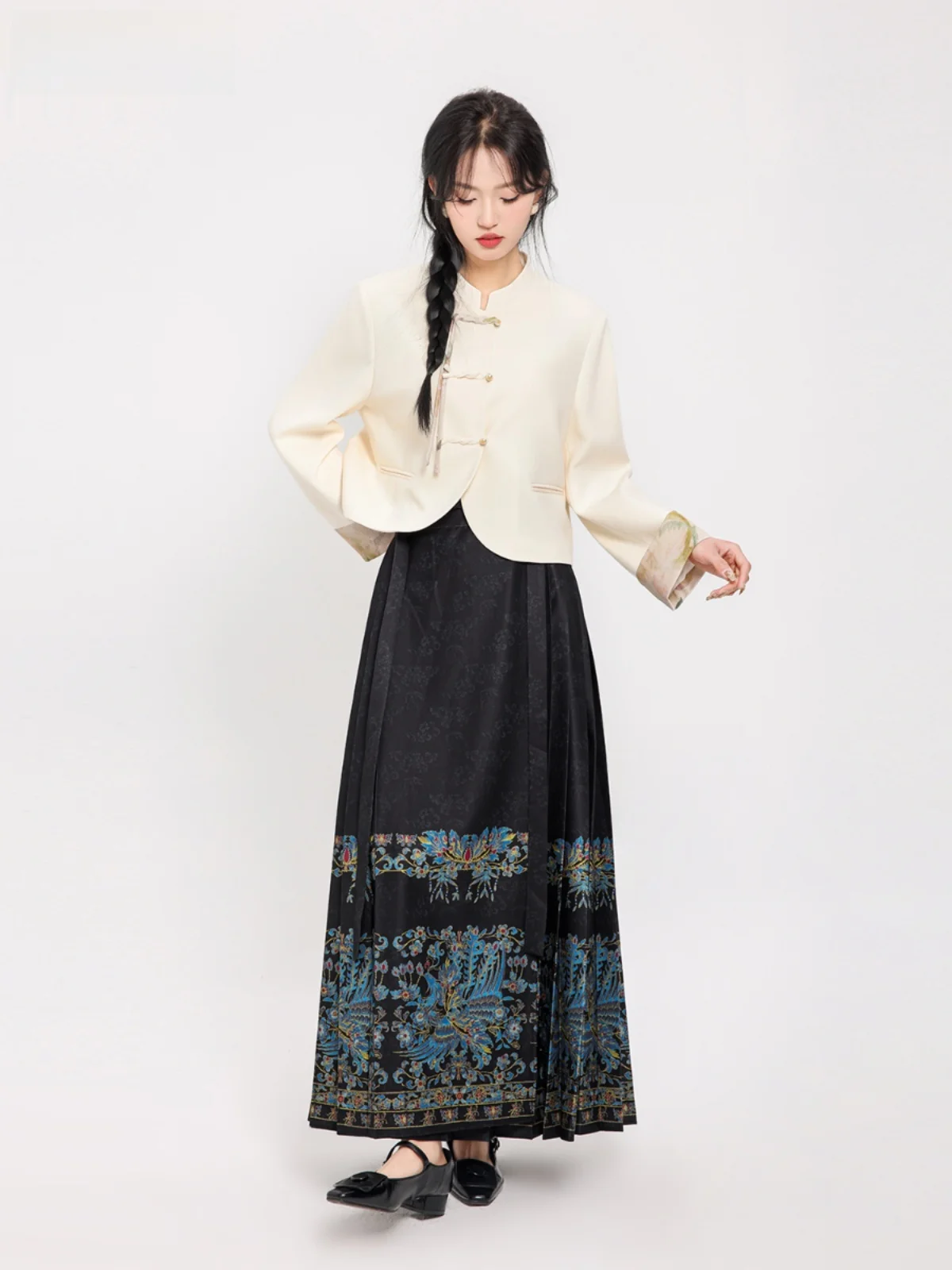 

Improved Midi Skirt Women's New 2024 Traditional Chinese Sle f-length Skirts Gauzy A-line Silhouette Memory's Starting P...
