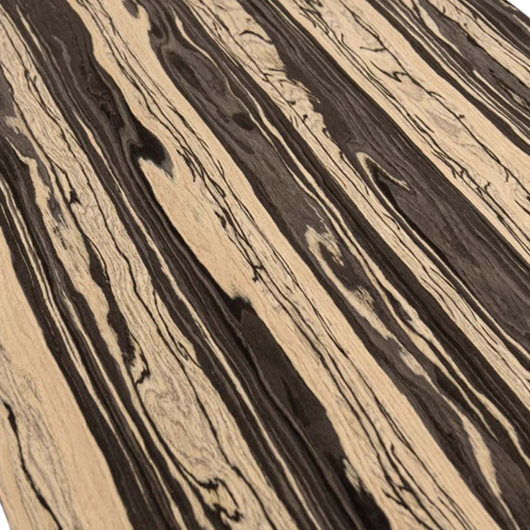 L:2.5meters W:580mm T:0.25mm Black and White Sandalwood - like Wood Grain Tech Veneer for DIY Furniture Speaker Decorative