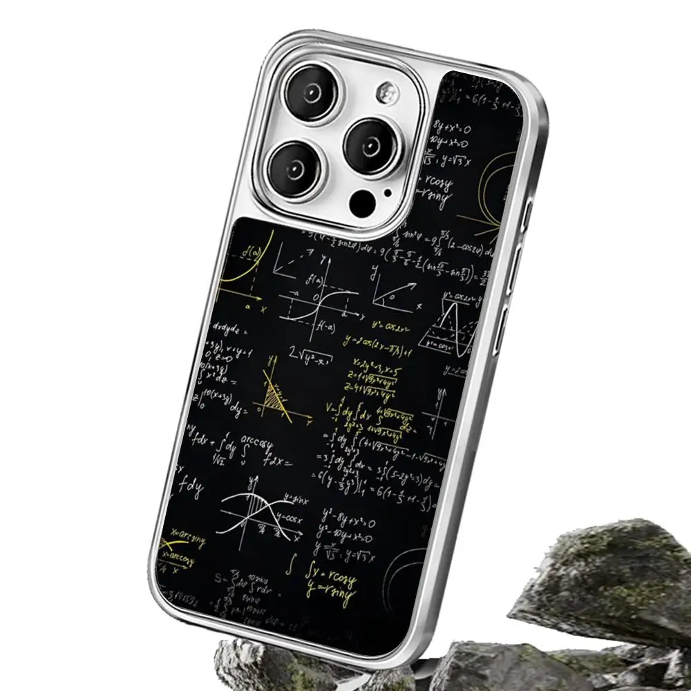 Fashion formula design hot Phone Case for iPhone 16 15 14 13 12 11 Pro Max Sheepskin Silver-edged protective case view 5