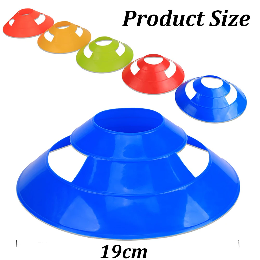 Soccer Training Cones with Portable Bags and Brackets Agility Sports Windproof Pressure Resistant Marker Discs Fitness Training