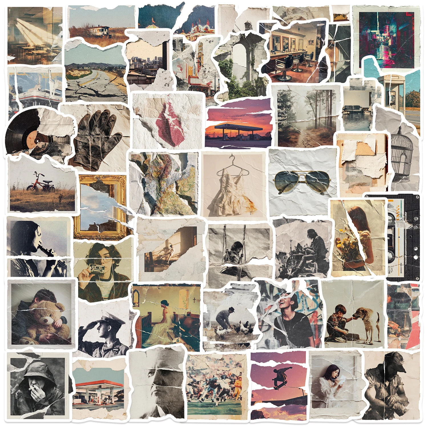 50PCS Retro Träne Foto Graffiti Aufkleber Dekorative Koffer Skateboard Laptop Gepäck Handy Styling DIY PVC Aufkleber