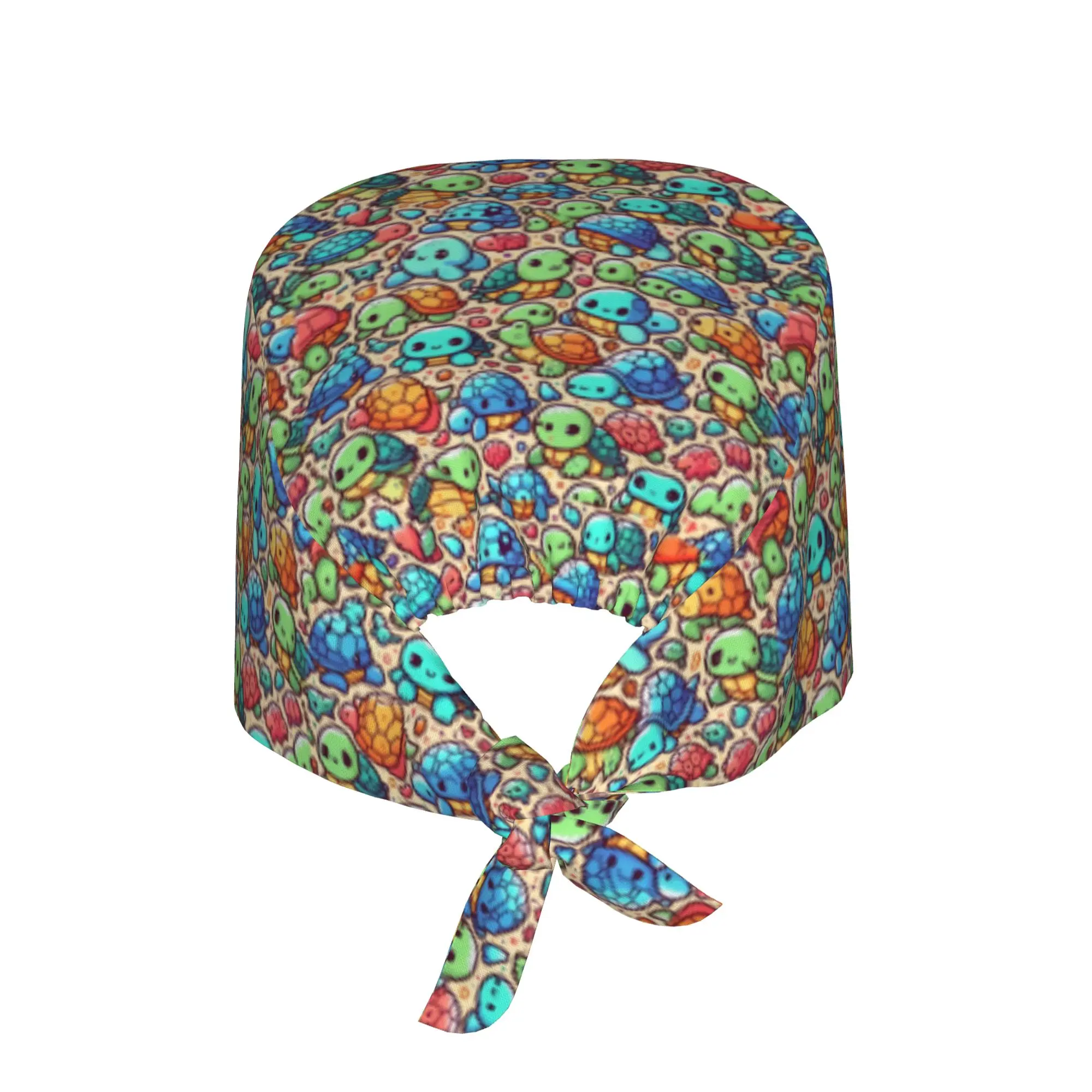 Adjustable Shell Yeah Watercolor Turtle Working Hat Women Men  Scrub Caps Scrub Nursing Doctor Surgeon Cap for Nurse