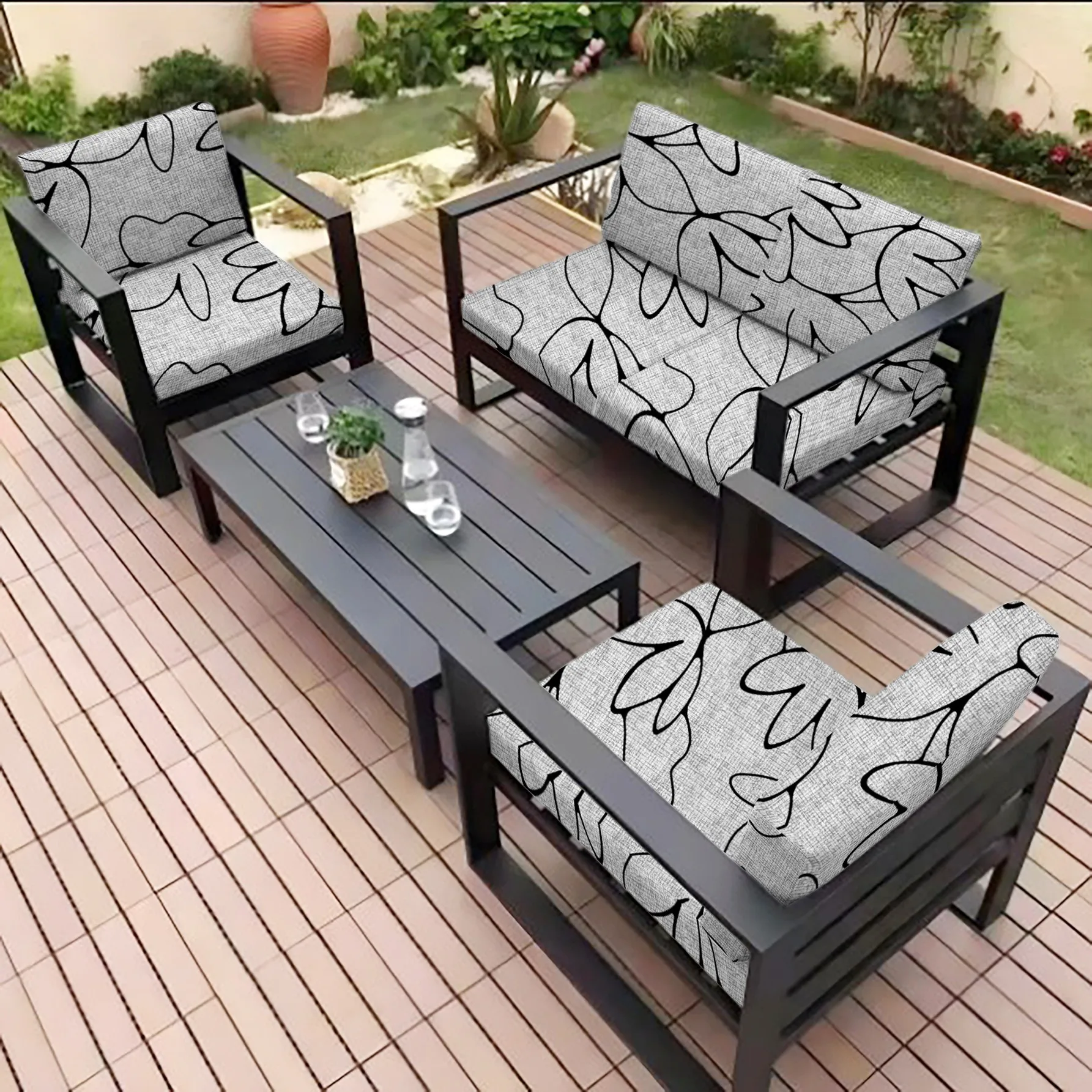 1PC Patio Stretch Sofa Cushion Covers Outdoor Cushion Cover Replacement Couch Slipcover Flexibility Porch Furniture Protector
