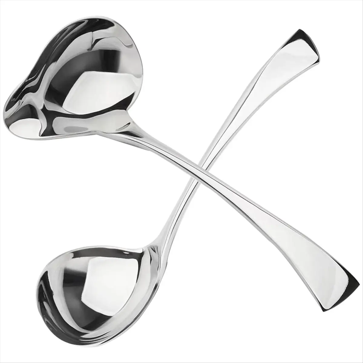 ABFW 2Pcs Small Gravy Ladle, Sauce Ladle, Sauce Ladle with Pouring Spout, Stainless Steel Mini Ladle, Dishwasher Safe