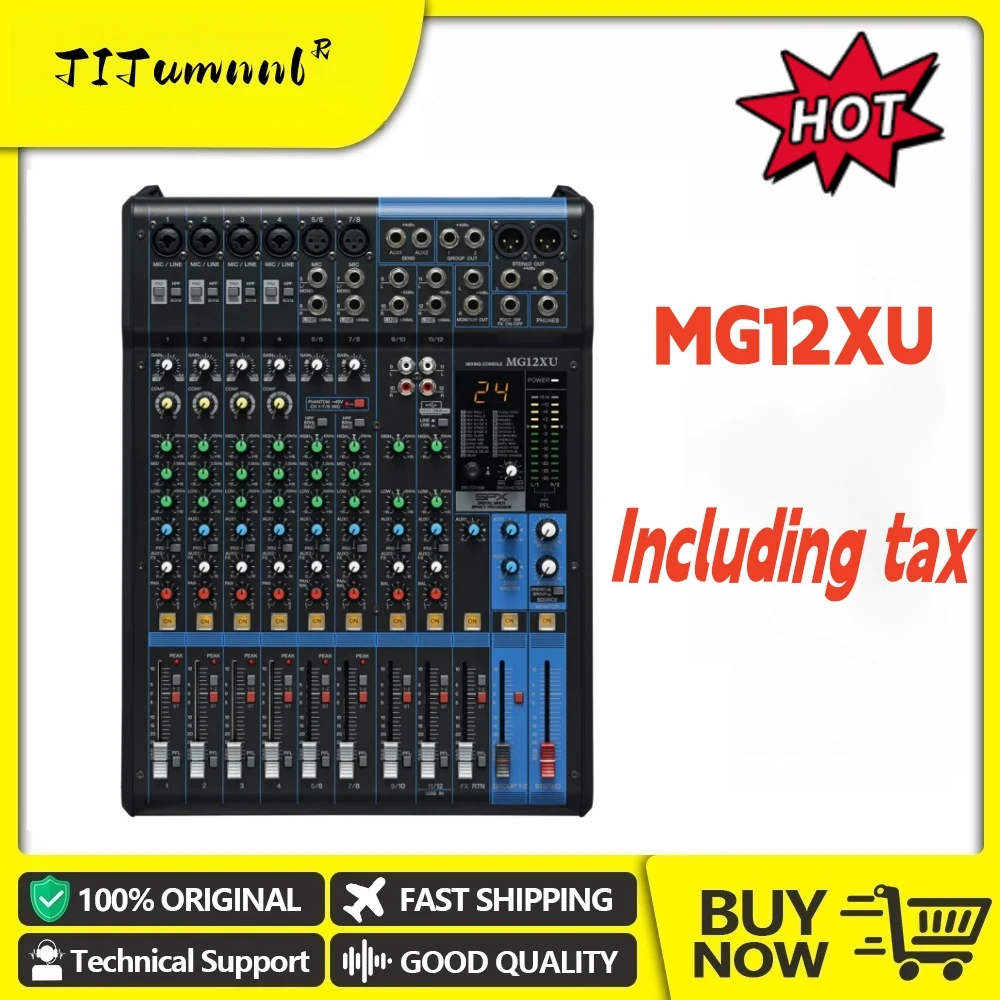 MG12XU MG Consoles de mixage analogiques à 12 voies Mélangeur audio professionnel à 12 canaux pour salle de conférence de performance sur scène de mariage