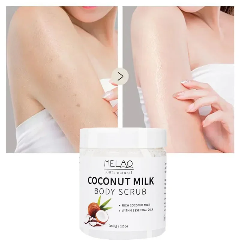 

340g Coconut Milk Scrub Exfoliating Brightening Skin Tone Ladies Skin Cleansing Sea Salt Moisturizing Body Scrub