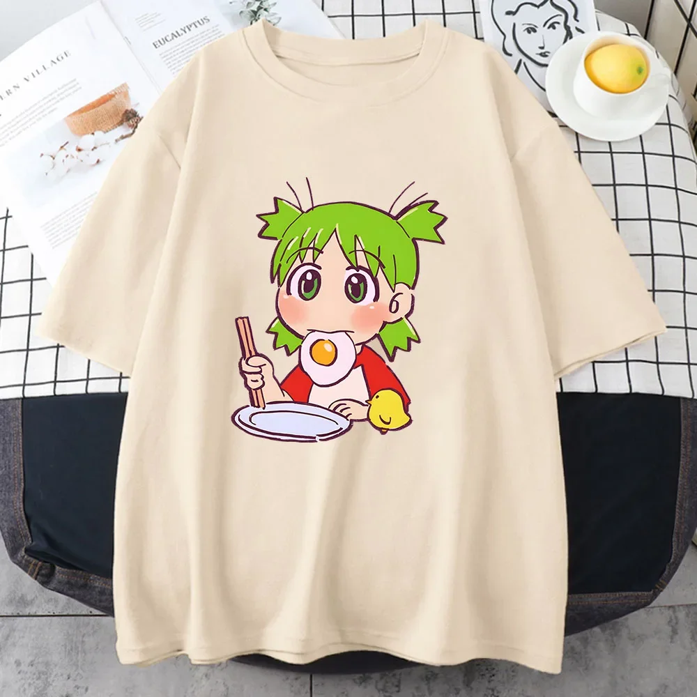 

Azumanga Daioh Yotsuba футболки женские Eating Poached Egg Chick футболки манга/комикс Kawaii/милые женские 90-х годов повседневная одежда