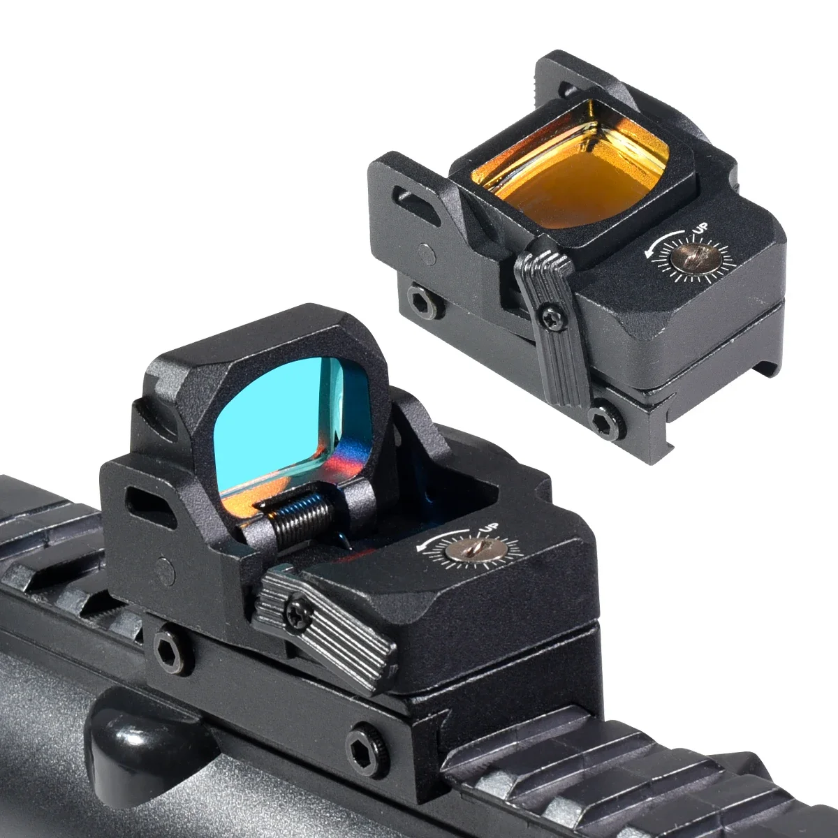 Tactical JH409 PRO Flip Up Red Dot Sight Rear Sight with Glock Sight Plate Mount Base Reflex Optics Scope for Glock 17 19