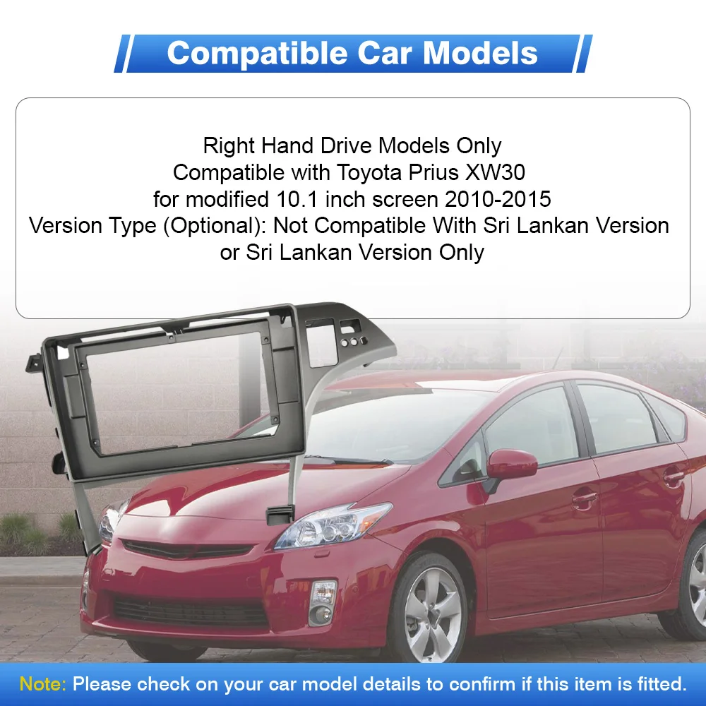 For Toyota Prius XW30 2010-2015 2 Din 10.1inch Car Radio Fascia Android Stereo Frame Player Adapter Dash Fitting Panel Kit