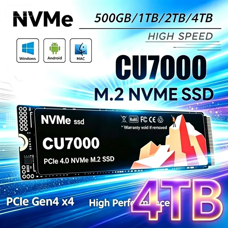 New CU7000 NVMe SSD 1TB 2TB M.2 2280 SSD NVMe M2 PCIe 4.0 Internal Solid State Drive Hard Disk for Laptop Computer