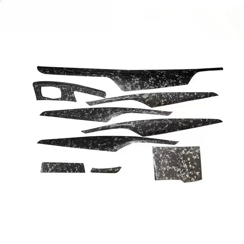 Real Carbon Fiber Car Interior Center Console Dashboard Gear Shift Door Panel Cover Trim Moulding For  5 Series G30 G32 F90