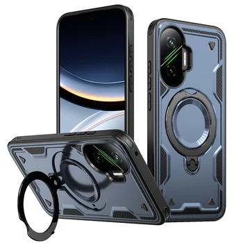 For Xiaomi POCO F7 5G Case Military Drop-proof Hard PC+TPU 360° Adjustable Ring Back…