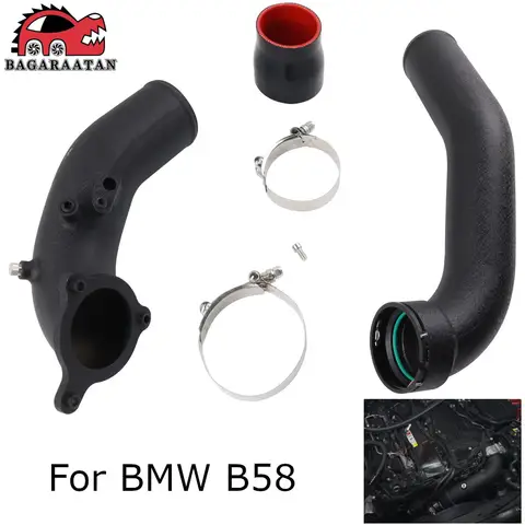 Pour BMW B58 Turbo tuyau de Charge 3 pouces tuyau pour 340i 540i/ix 740i/ix F30 G30 G31 G11 3.0 2016-2019 Tube de Charge d'admission en aluminium