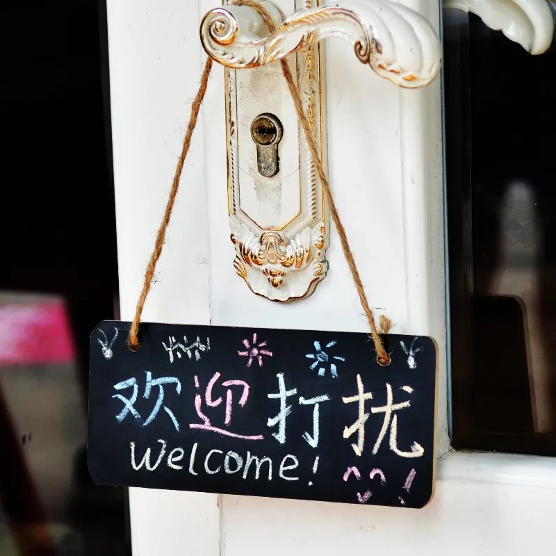 1pc Hanging small blackboard 8*18cm  Shop sign board  Hang house  Handwritten blackboard erasable  Wall message board