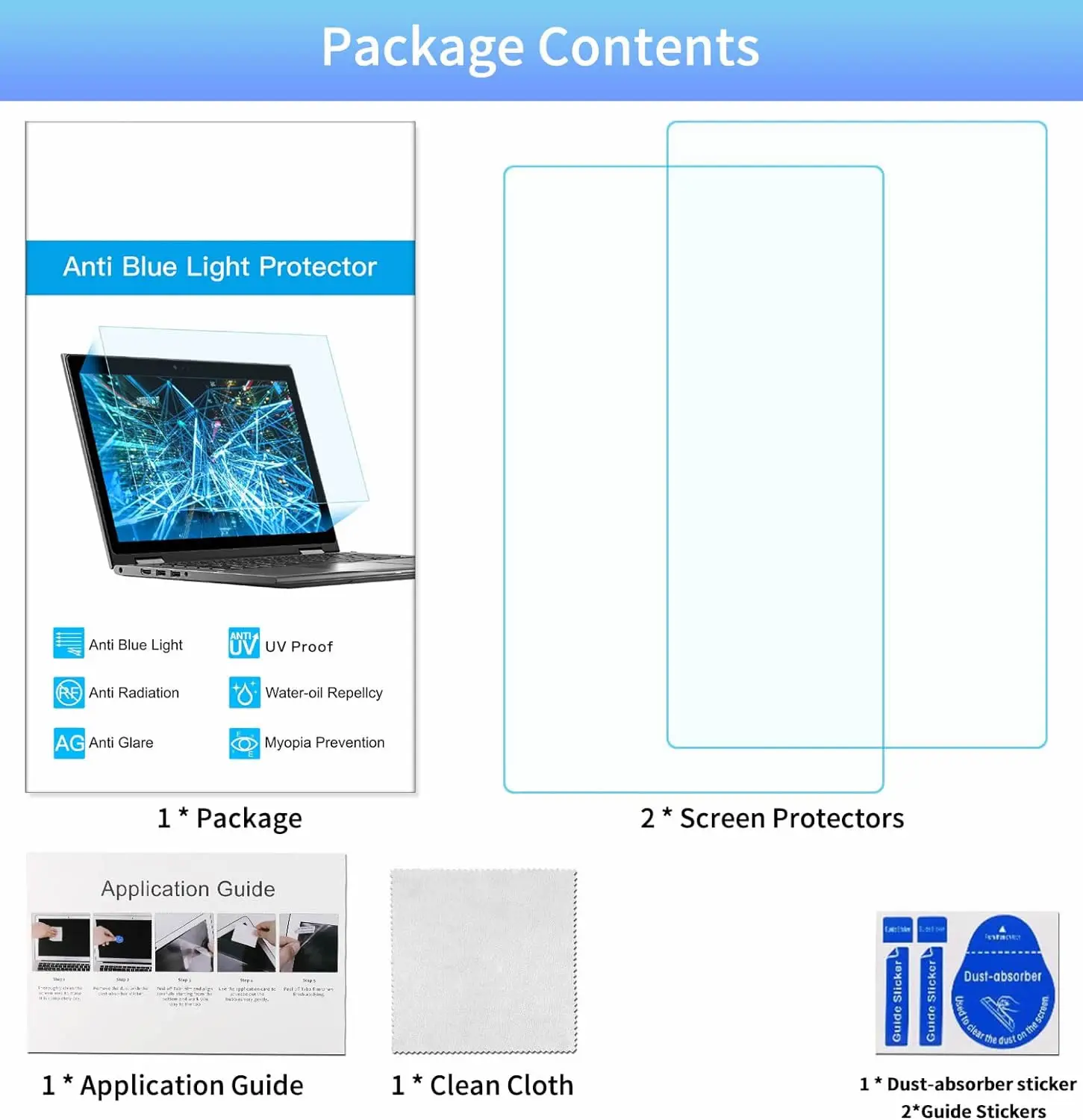 Película protectora de pantalla mate antideslumbrante, reflection Blueray, 16 pulgadas, 15,6, 14,5, 14, 13,3, 12,5, 11,6, 17,3, 17,3, HP, Huawei, Lenovo, 2 uds.