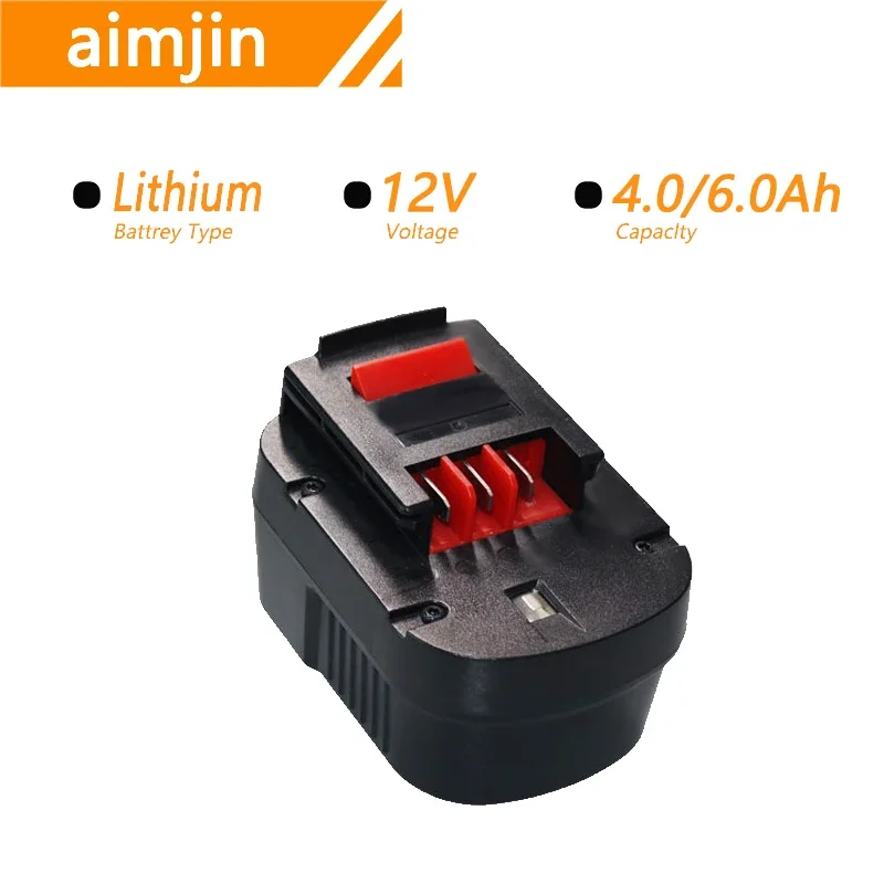 12V 4000/6000mAh for Black & Decker A12 A12ex Fsb12 FS120b A1712 HP12k HP12  Replaced BY Ni-MH Battery