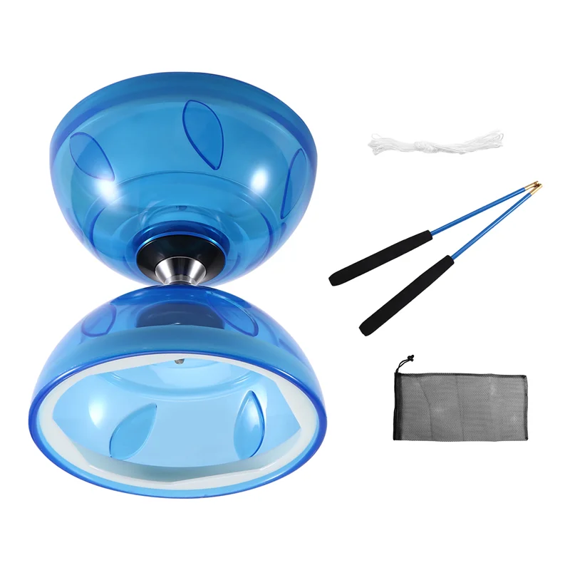 FBIL-حامل ألياف مزدوج الرأس للياقة البدنية Diabolo للعب في الهواء الطلق لـ Diabolo Yo-Yo للأطفال المسنين