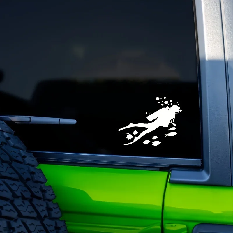

Матовая виниловая наклейка на автомобиль Adventure Diver & Fish, самоклеящаяся наклейка из ПВХ для легковых автомобилей, грузовиков и внедорожников
