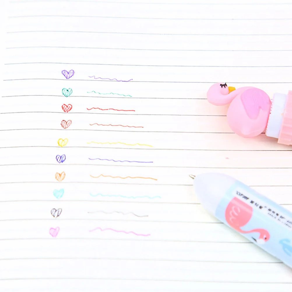 

10Pcs Retractable Multicolor Ballpoint Pens 0.5mm Tip Smooth Writing Experience Note Making School Supplies Retractable Pens