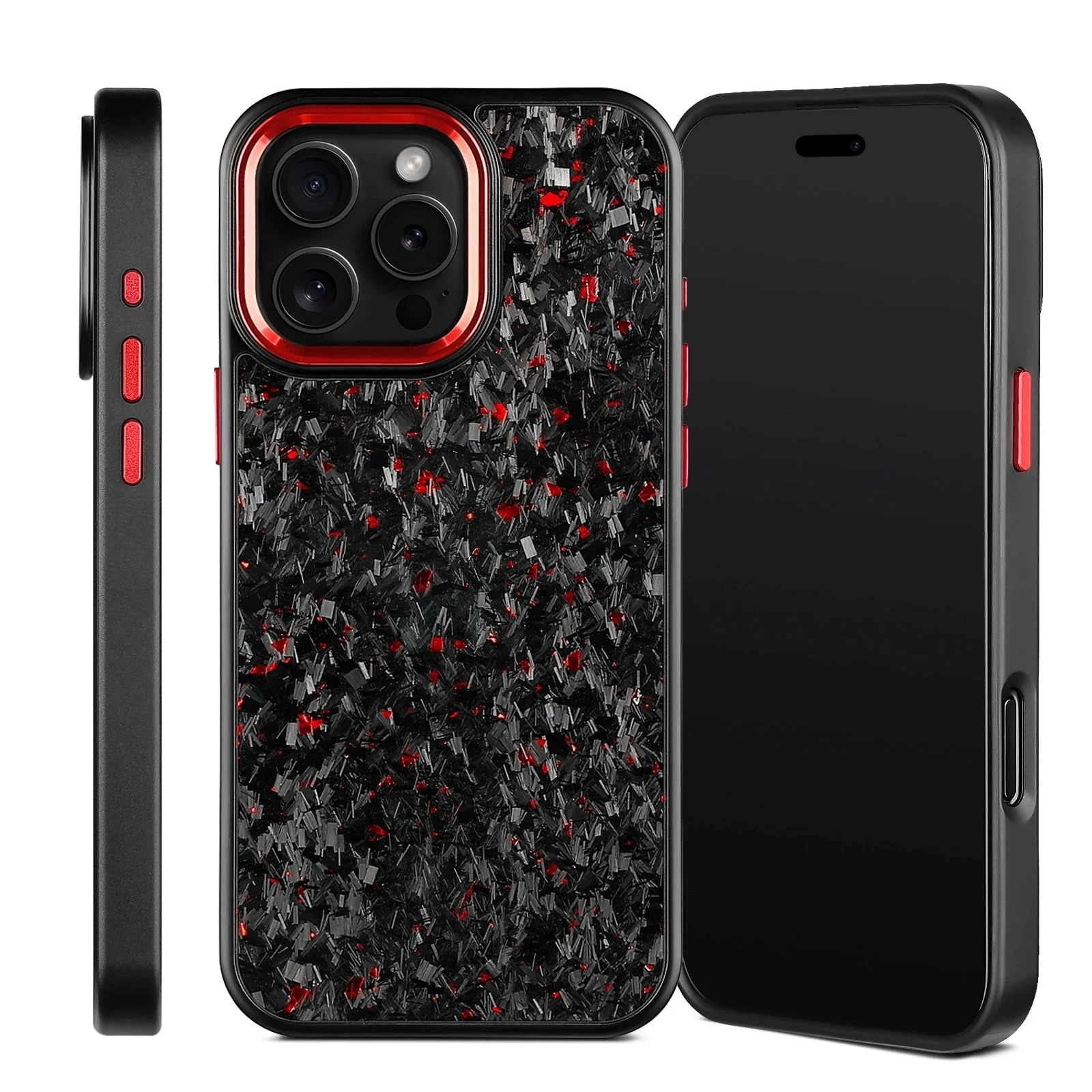 

New Metal Frame Magsafe Real Forged Carbon Fiber Case for iPhone 16 Pro Max 16 Plus 13 12 11 14 15 Pro Max Case Anti-fall Shell