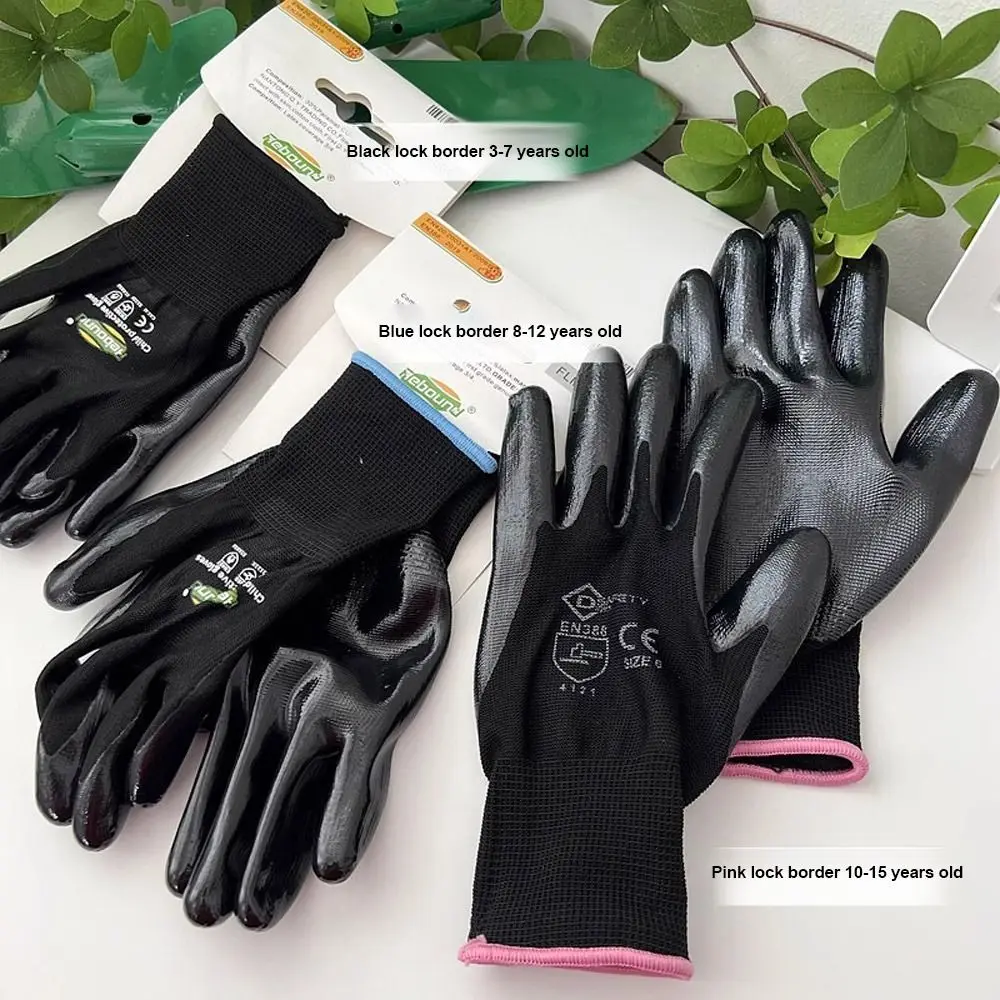 Black Anti Cutting Gloves Safety Kids Adult Protective Mittens Anti Bite Anti Prickling Gardening Glove 3~15 Year Old/Adult