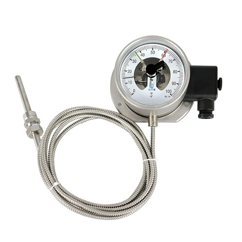 Electrical Contact Pressure Thermometer Capillary Stainless Steel Thermometer Industrial Remote Measurement