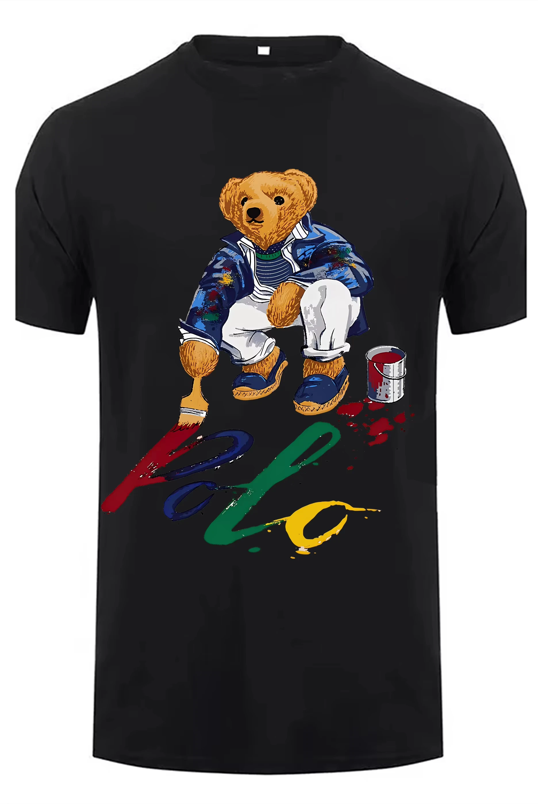 2026 New Ralph Bear Short‑Sleeve T‑Shirt Street‑Wear Style Extra Large Available  Essential Casual Top For Men