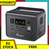 FOSSiBOT F800 Portable Power Station, 512Wh LiFePO4 Solar Generator, 800W AC Output, 200W Max Solar Input, 8 Outlets, LED Light