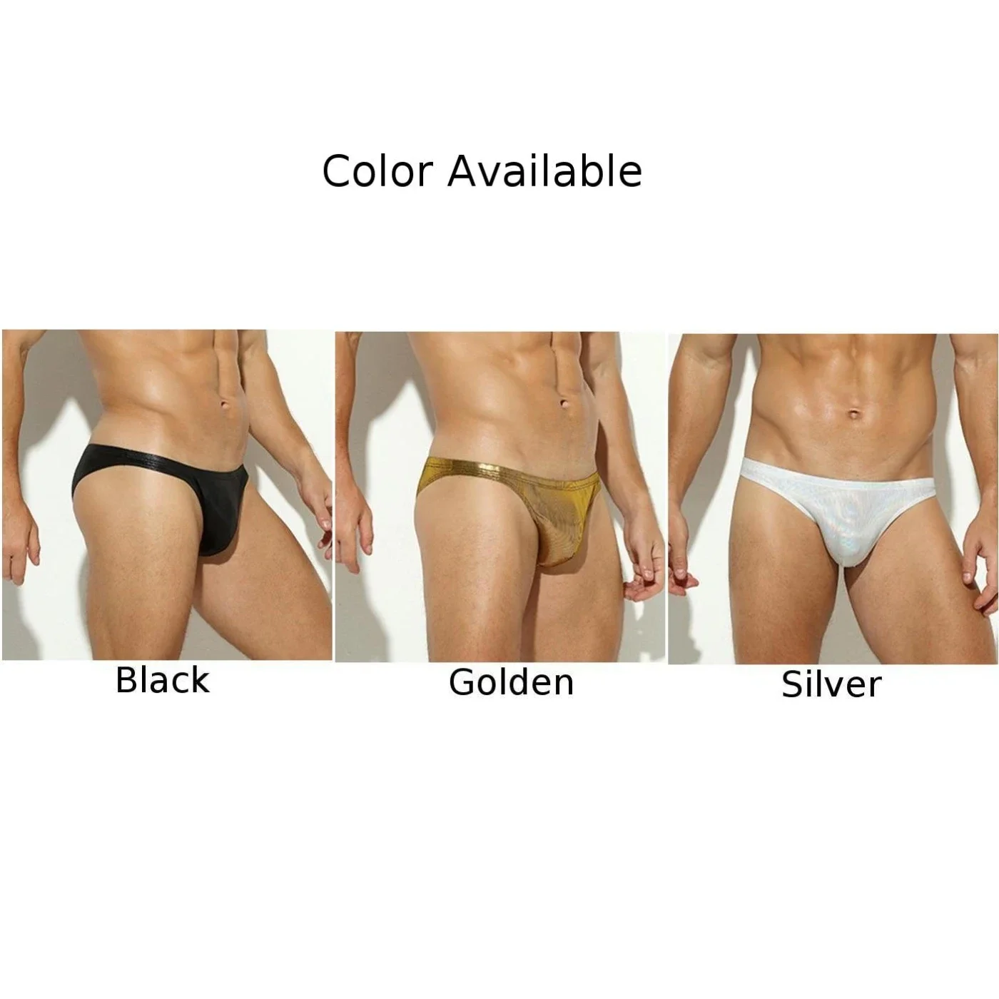 Mens Faxu Patent Leather Briefs Wet Look Bikini Trunks Bulge Pouch Underpants Male Low Rise Swimwear Sexy Panties Underwear