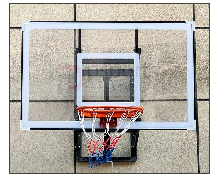 2025, Wandmontage, für den Außenbereich oder drinnen, für Erwachsene, nationaler Standard, gehärtetes Basketballbrett, Rahmen, Basketballkörbe, transparente Tafeln