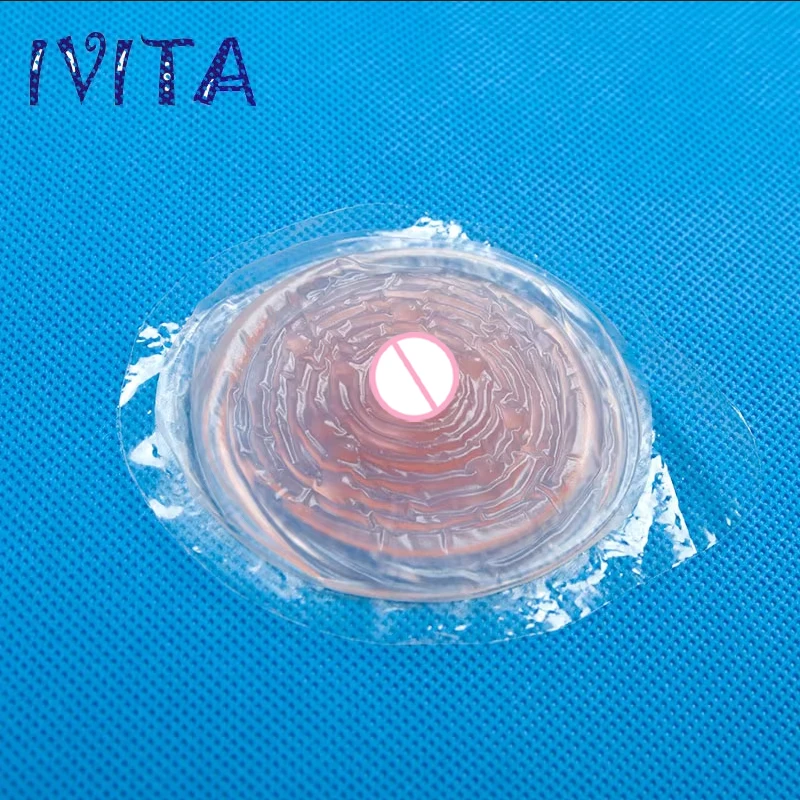IVITA High Quality Pink Silicone Pads Cover Reusable Silicone Bras is Realistic & Sexy Breast Pasties For Women Silicone Breasts