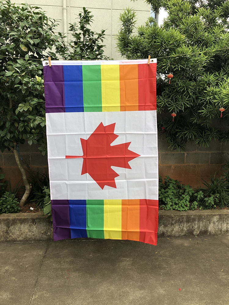 Z-ONE FLAG Rainbow FLAG 90x150cm LGBTQIA LGBT rainbow canadian gay pride flag of canada polyester hanging banner for decoration