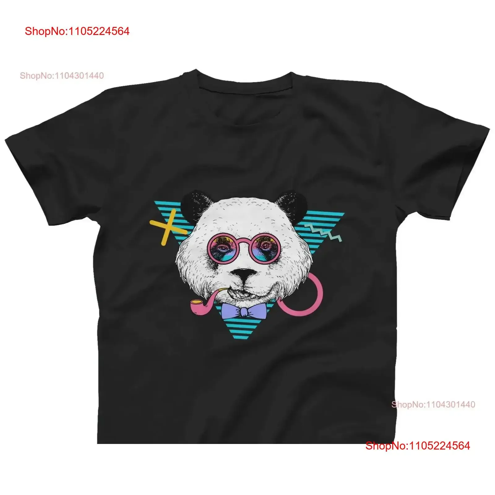 Funky Panda 80s 90s Retro Camiseta colorida también en tallas grandes 3XL 4XL 5XL vintage lavado elegante estirado Unisex