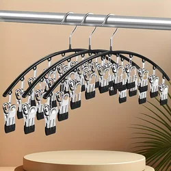 Curved Space-Saving Hanging Rack For Yoga Pants And Leggings Closet Organizer With 10 Clips Pants Socks Hanger For Clothes Shops