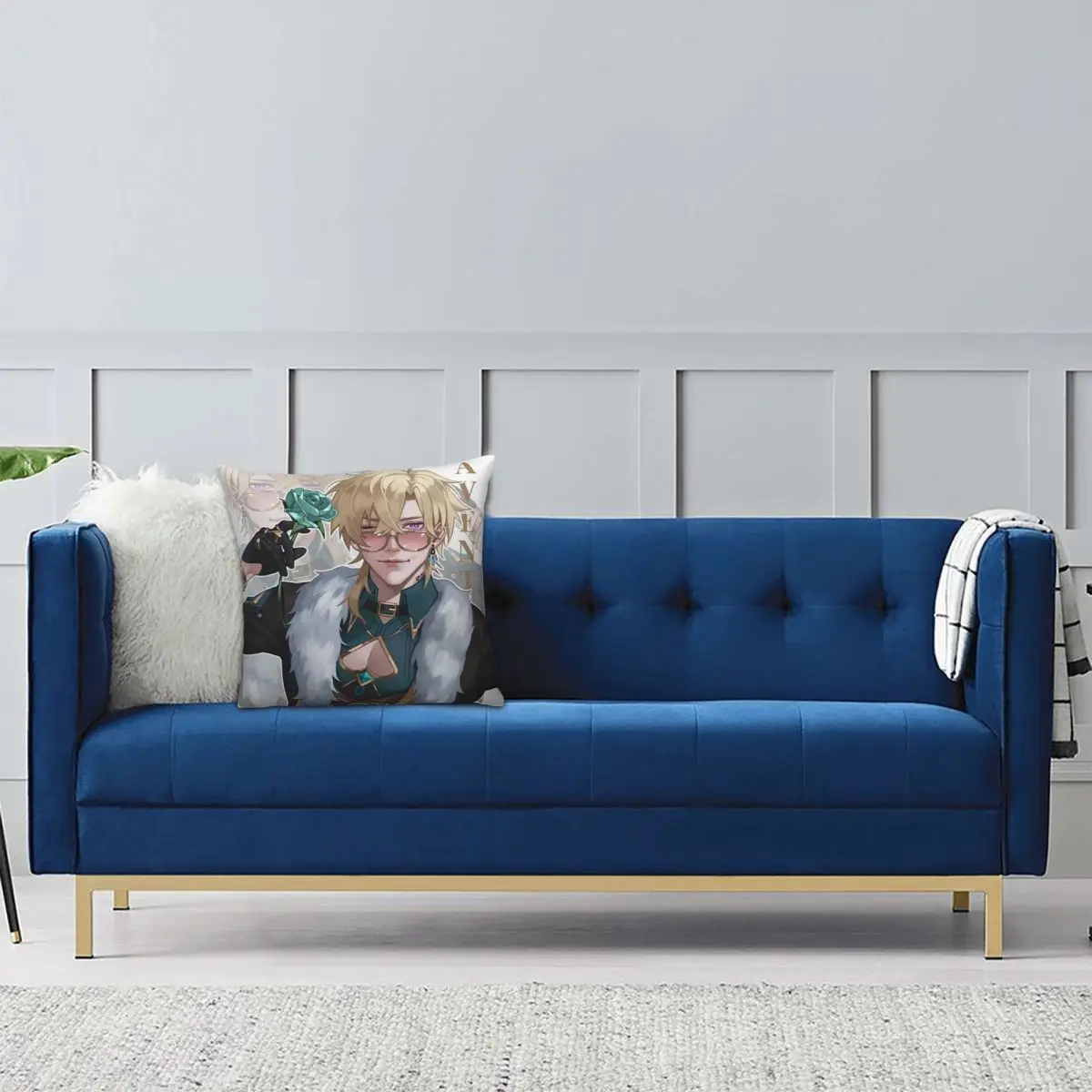Game Honkai Star Rail Aventurine Square Pillowcase Pillow Cover Cushion Decor Comfort Throw Pillow for Home Living Room