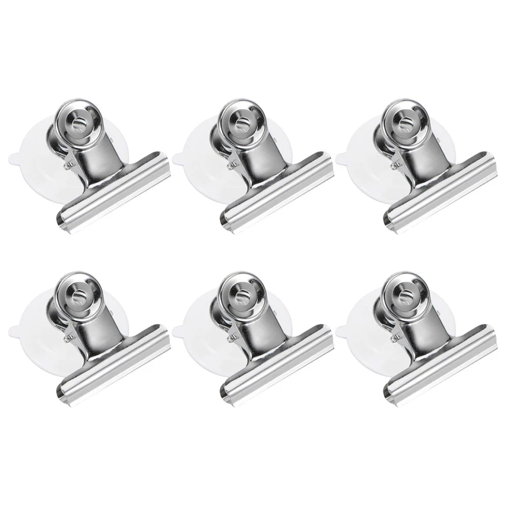 

6pcs Suction Cup Clamps Round Suction Cup Clip Holders for Kitchen Bathroom stainless clips with suction cup