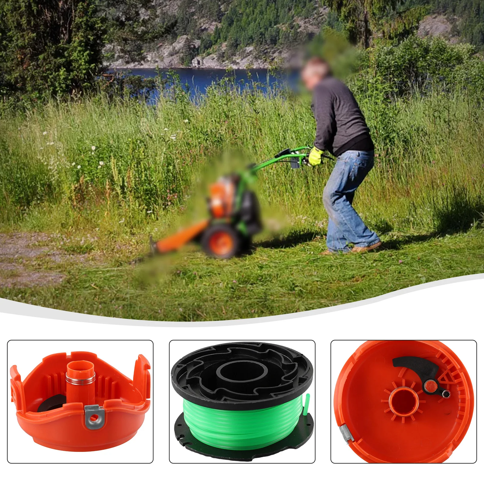 

3 Pieces Trimmer Spool Line and Cap Replacement for Black & Decker For GL7033 GL8033 GL9035 Compatible Part A6482