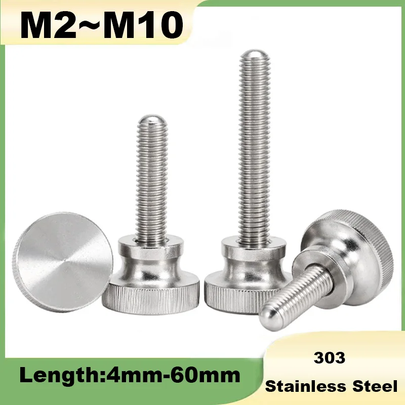 Thumb Screw M2 M2.5 M3 M4 M5 M6 M8 M10 GB834 303 Stainless Steel Knurled Step High Head Hand Tighten Adjust Lock Bolt