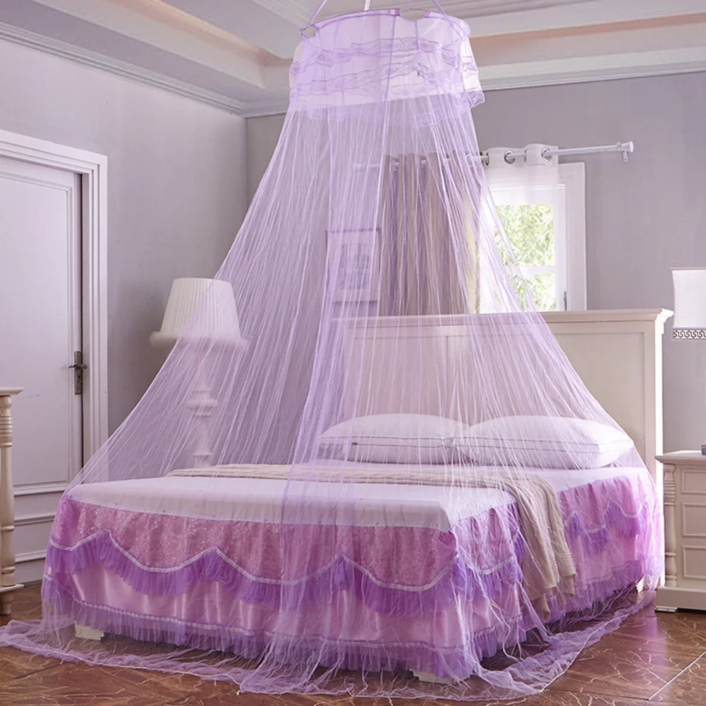 Mosquito Net for Bed, King Size Bed Canopy Hanging Curtain Netting, Princess Round Hoop Sheer Bed Canopy for All White