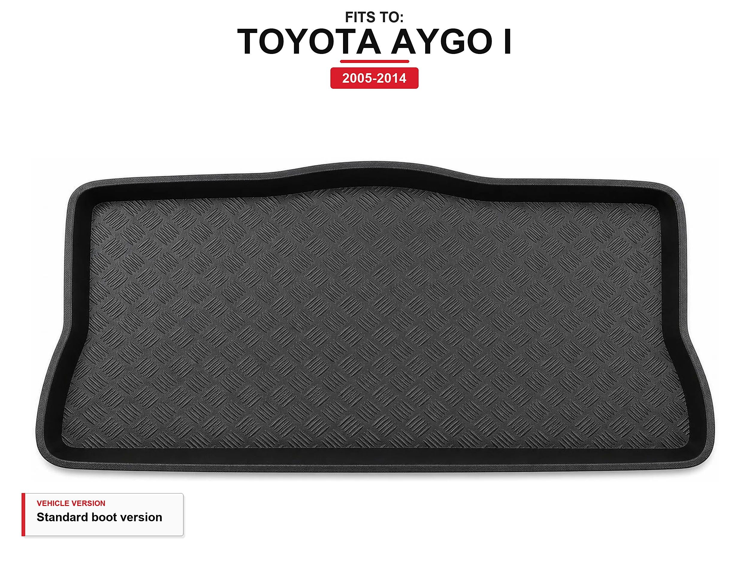 Kofferbakmat met rand voor: Toyota Aygo I 2005-2014