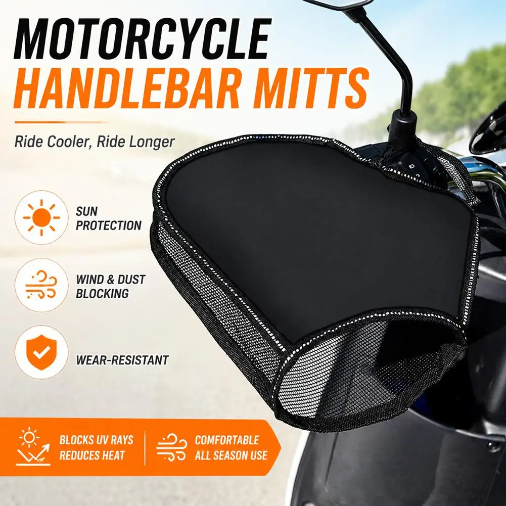 New Summer Sun Protection Handlebar Cover for E-Bike/Scooter – Waterproof Heat-Insulated Gloves