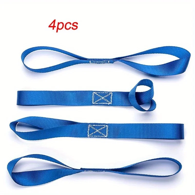 4Pcs Motorcycle Tie Down Luggage Bandage Soft Straps Towing Ropes for Car Motorbike Hauling Belt Loops Band Tensioning Belts