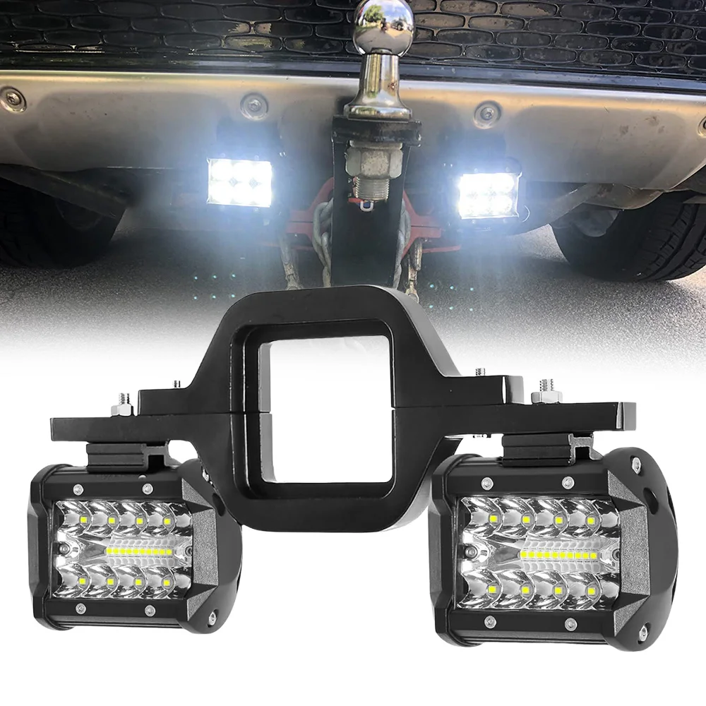 

4-дюймовые светодиодные рабочие фары с защелкой и 2,5-дюймовым кронштейном для крепления фаркопа внедорожного прицепа для грузовика, внедорожника, пикапа