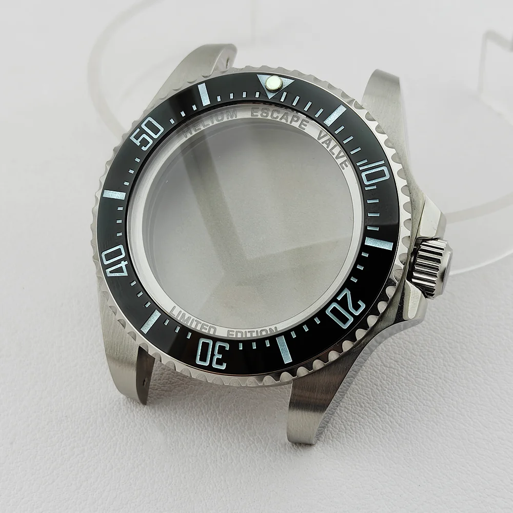 

For NH35 Case 42.8mm Limited Edition Sapphire Crystal Both Side Curved Glass Black Ceramic Bezel For NH34/36/38 Movement