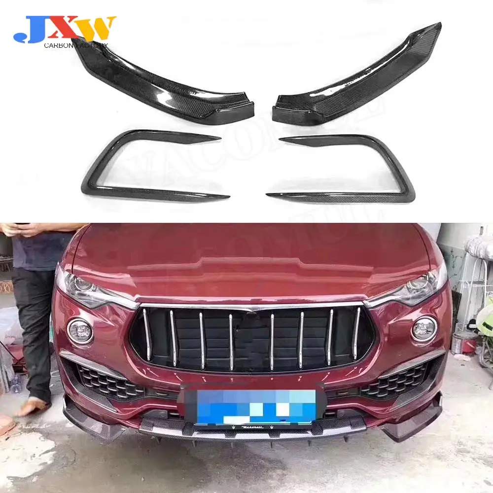 

Carbon Fiber Body Kit For Maserati Levante 4 Door 2016-2019 Front Lip Splitters Vent Trim Covers Rear Lip Middle Spoiler