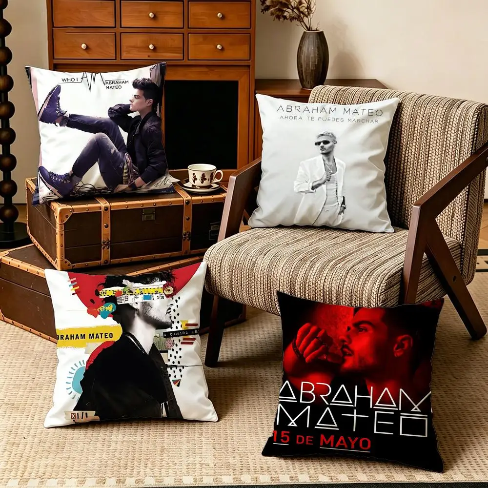 Celebrity-Abraham MateoS Cushion Cover Soft Velvet Cushion Cover Set 4Pcs 50x50 45x45 Zipper Pillowcase for Home Decor
