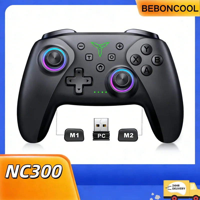 

Беспроводной игровой геймпад BEBONCOOL NC300 Steam с двойным датчиком Холла и RGB-подсветкой - для Switch/PC/Android/IOS/OLED/Lite, для соревновательной игры